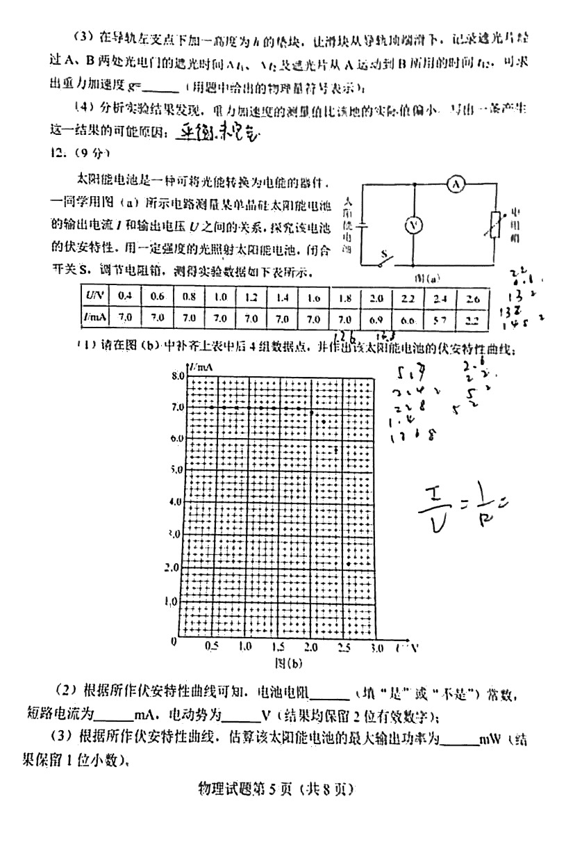 湖南省2021年新高考适应性测试物理试题