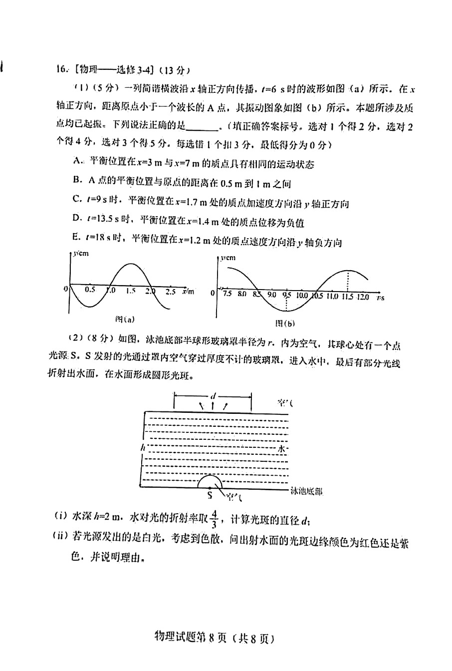 湖南省2021年新高考适应性测试物理试题