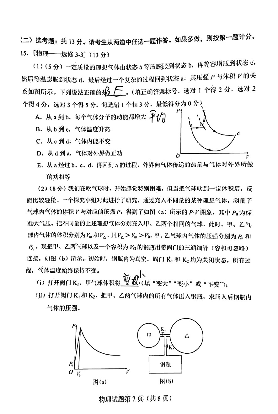 湖南省2021年新高考适应性测试物理试题