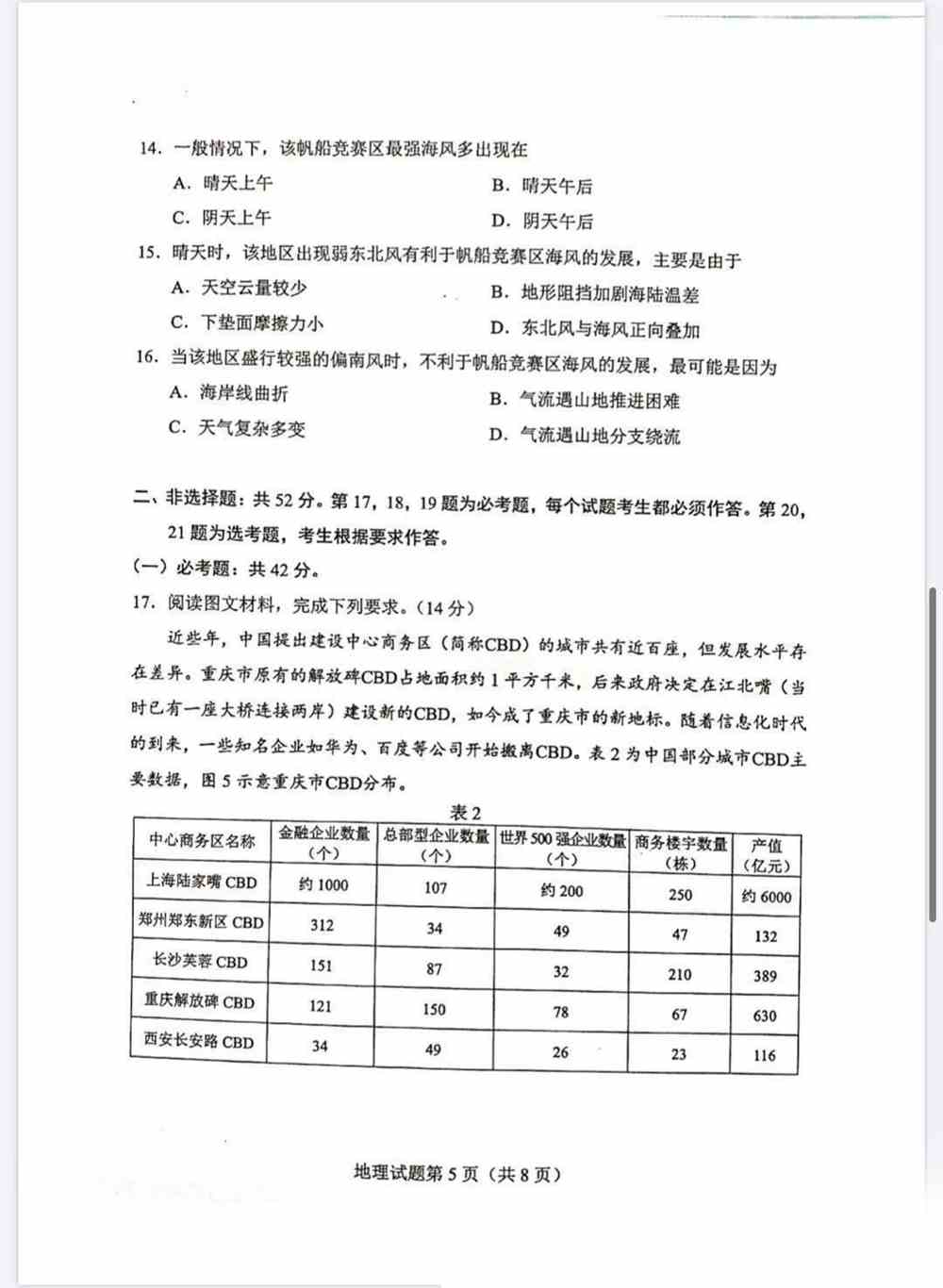 湖南省2021年新高考适应性测试地理试题