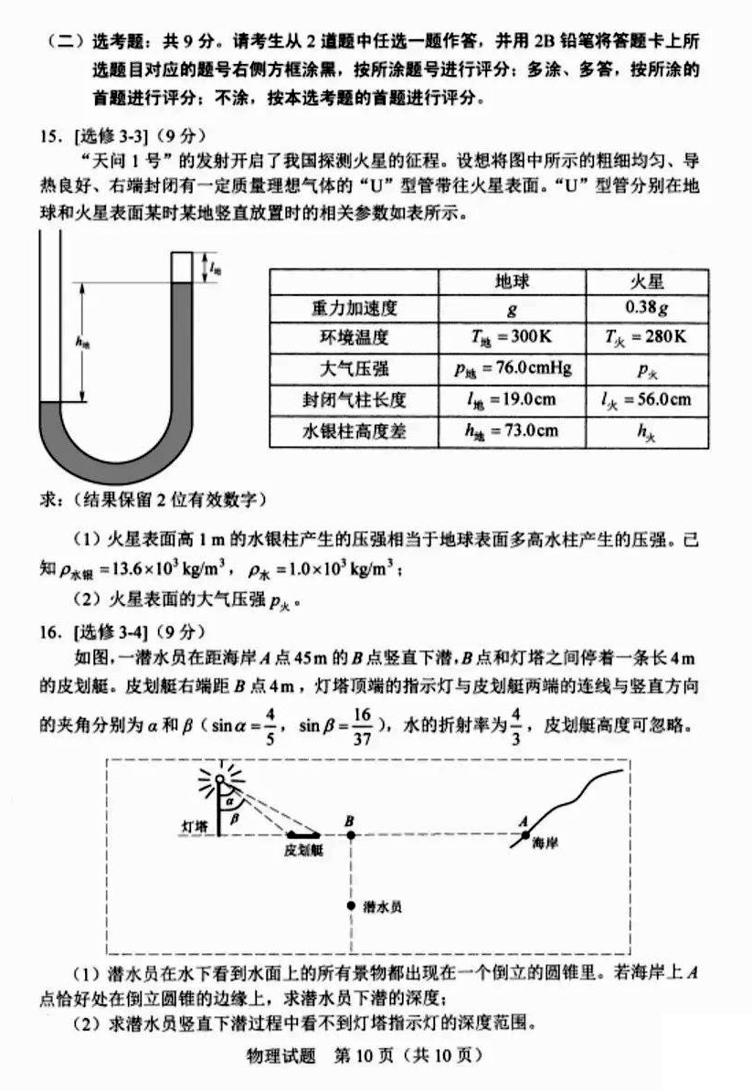 河北省2021年新高考适应性测试物理试题