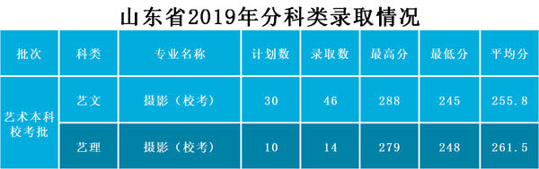 武昌工学院2019年艺术类本科专业录取分数线