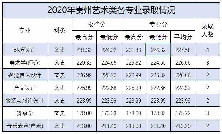 百色学院2020年艺术类本科专业录取分数线