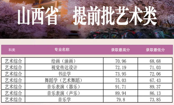 郑州大学2021年艺术类专业录取分数线