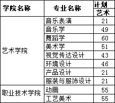 2018年云南民族大学艺术类本科招生计划