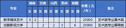 浙江越秀外国语学院2018年艺术类本科招生计划