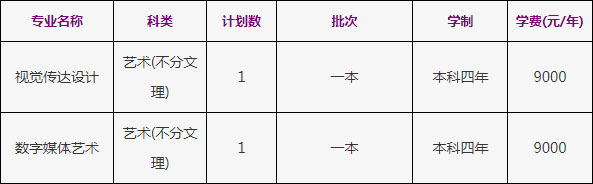 2019年浙江工商大学美术类本科专业招生计划