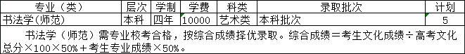 2019年绍兴文理学院艺术类专业招生计划