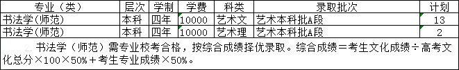 2019年绍兴文理学院艺术类专业招生计划