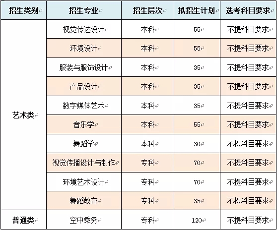山东女子学院2020年山东省艺术类专业拟招生计划