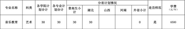 湖北第二师范学院2020年艺术类专业招生计划