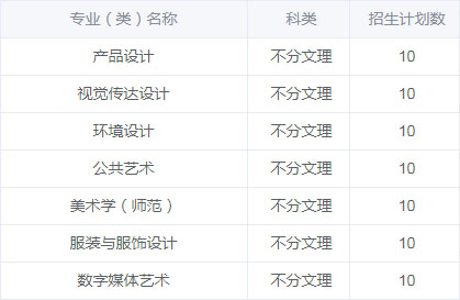 江南大学2020年艺术类本科专业招生计划