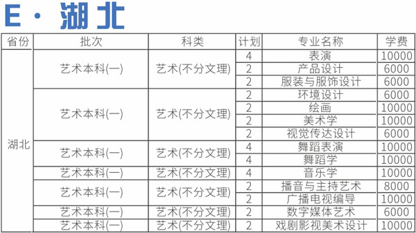 四川师范大学2020年艺术类本科专业招生计划