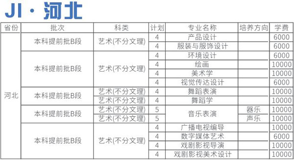 四川师范大学2020年艺术类本科专业招生计划
