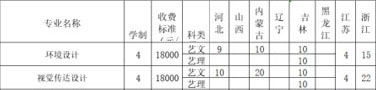 长春电子科技学院2020年年美术类本科专业招生计划