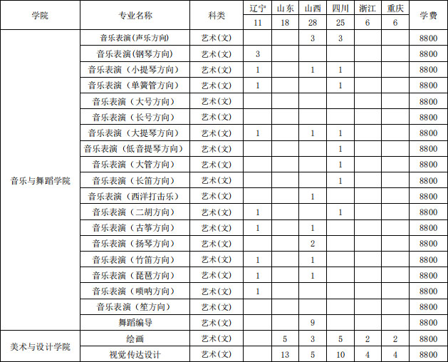 2020年海南大学艺术类本科专业招生计划