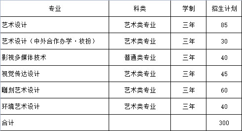 山东工艺美术学院2021年山东省内本专科招生计划