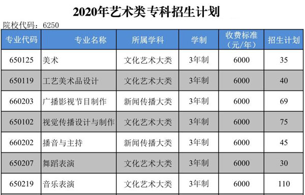 郑州工程技术学院2020年河南省艺术类专业招生计划