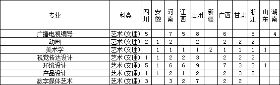 武夷学院2021年艺术类本科专业招生计划