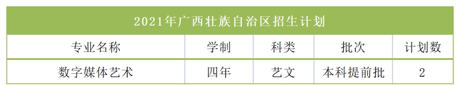 西安科技大学高新学院2021年艺术类本科专业招生计划