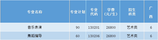 三亚学院2021年艺术类本科专业招生计划