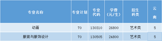 三亚学院2021年艺术类本科专业招生计划