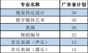 东莞城市学院2021年艺术类本科专业招生计划