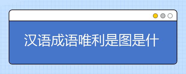 汉语成语唯利是图是什么句式