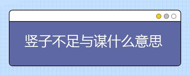 竖子不足与谋什么意思出自哪 创作背景介绍
