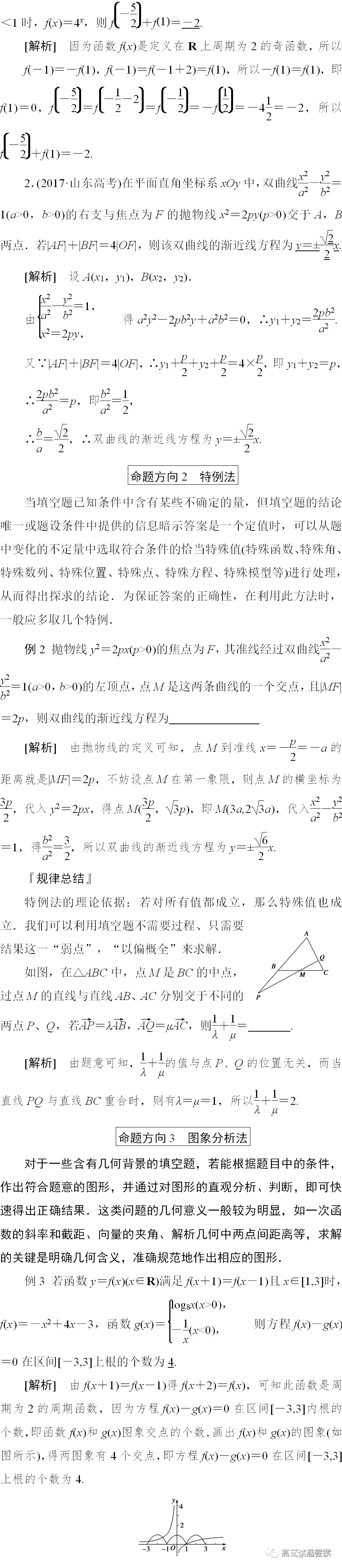 高中数学填空题6种常用解题方法