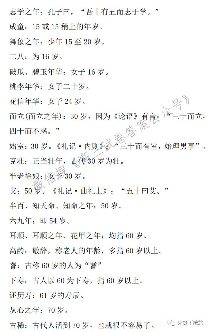 2022届高考语文复习：中国传统文化常识