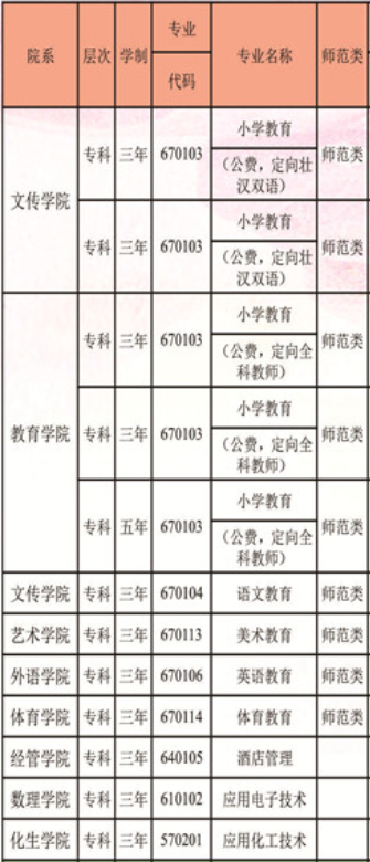 广西民族师范学院有哪些专业和院系-什么专业比较好