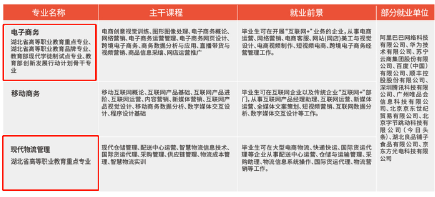 武汉职业技术学院重点专业名单