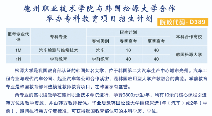 2021德州职业技术学院中外合作办学学费多少钱一年-各专业收费标准