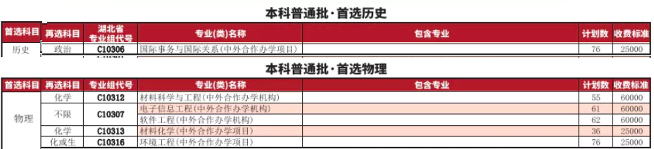 2021湖北大学中外合作办学学费多少钱一年-各专业收费标准