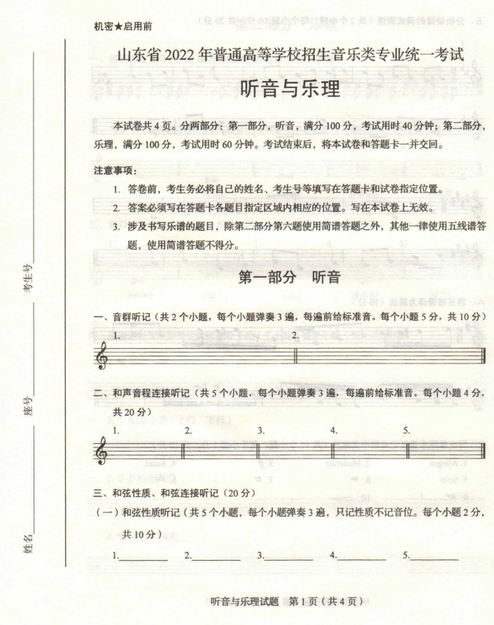 【2022艺考考题】2022年山东艺术统考考题出炉！