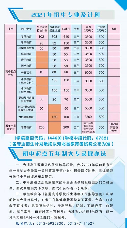 保定幼儿师范高等专科学校学费多少钱一年-各专业收费标准