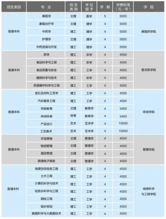 滇西应用技术大学学费多少钱一年-各专业收费标准