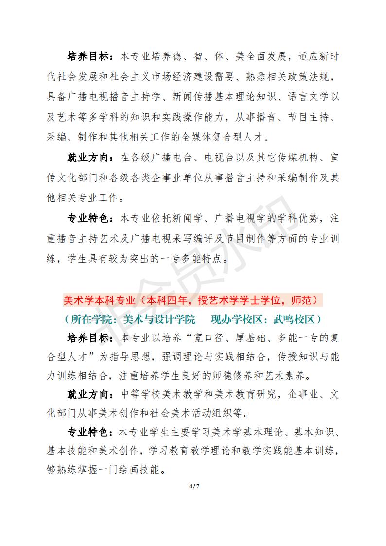 南宁师范大学2022年艺术类本科专业招生专业介绍