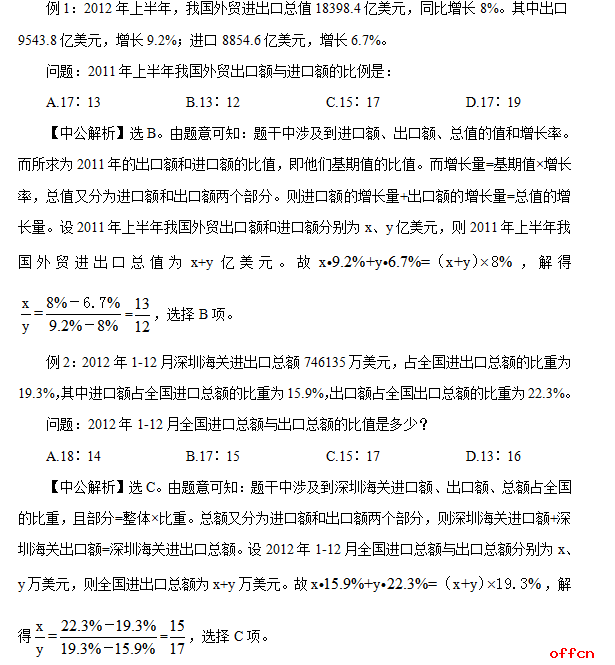 国考行测技巧：方程法快解资料分析难题