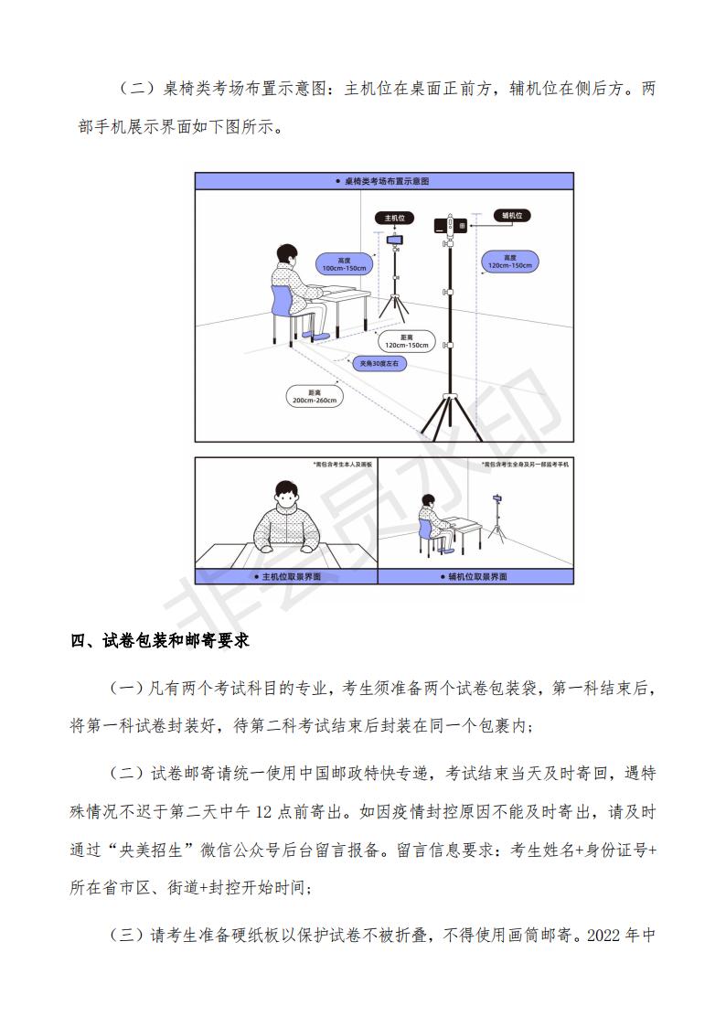 中央美术学院2022年本科招生考试（初试）须知