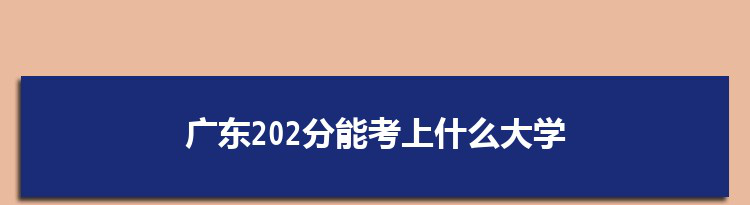 广东202分能考上什么大学,2022广东202分左右的大学名单