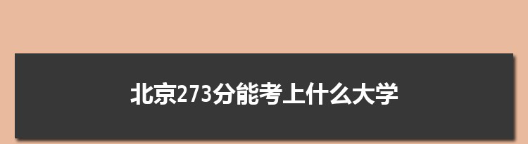 北京273分能考上什么大学,2022北京273分左右的大学名单
