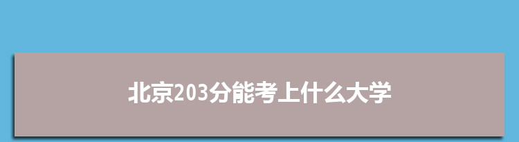 北京203分能考上什么大学,2022北京203分左右的大学名单