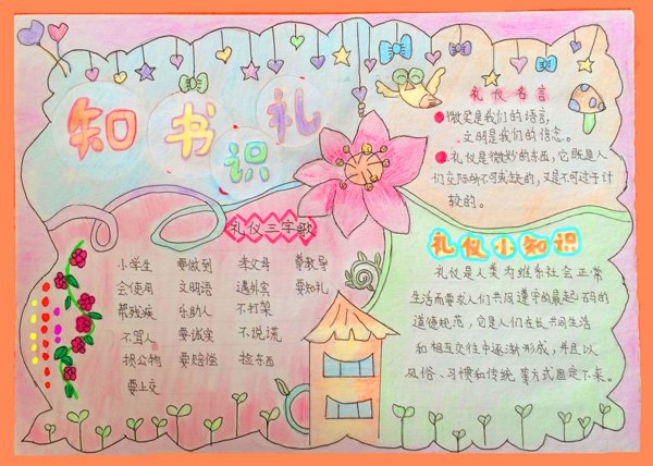 文明手抄报，知书识礼