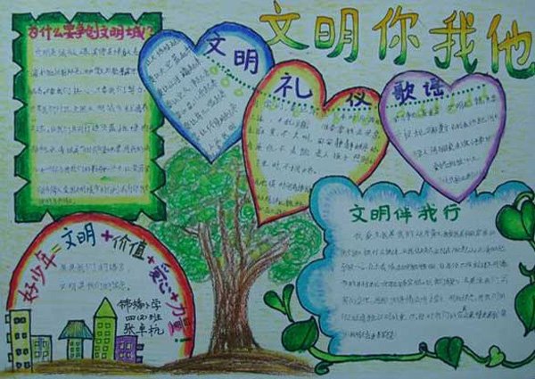 文明手抄报，文明你我她