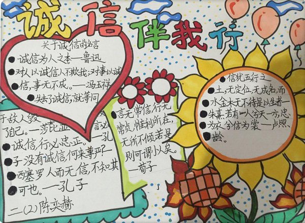 诚信手抄报图片，诚信为人之本