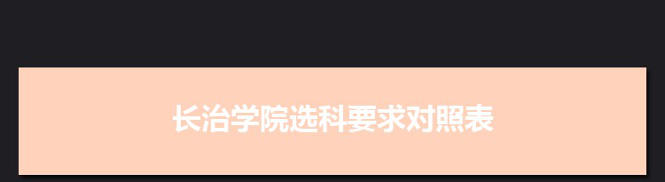 2022年长治学院选科要求对照表在福建,长治学院专业选科福建要求