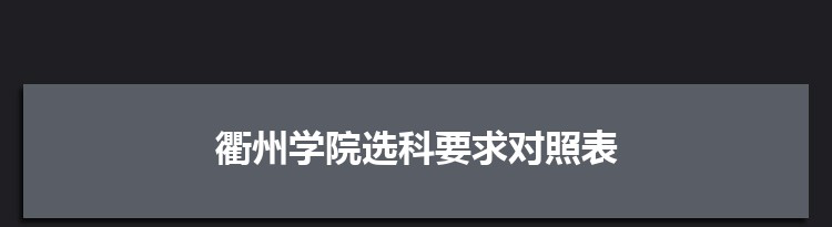 2022年衢州学院选科要求对照表在福建,衢州学院专业选科福建要求