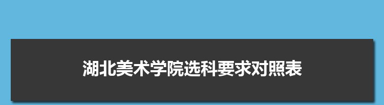 2022年湖北美术学院选科要求对照表在福建,湖北美术学院专业选科福建要求